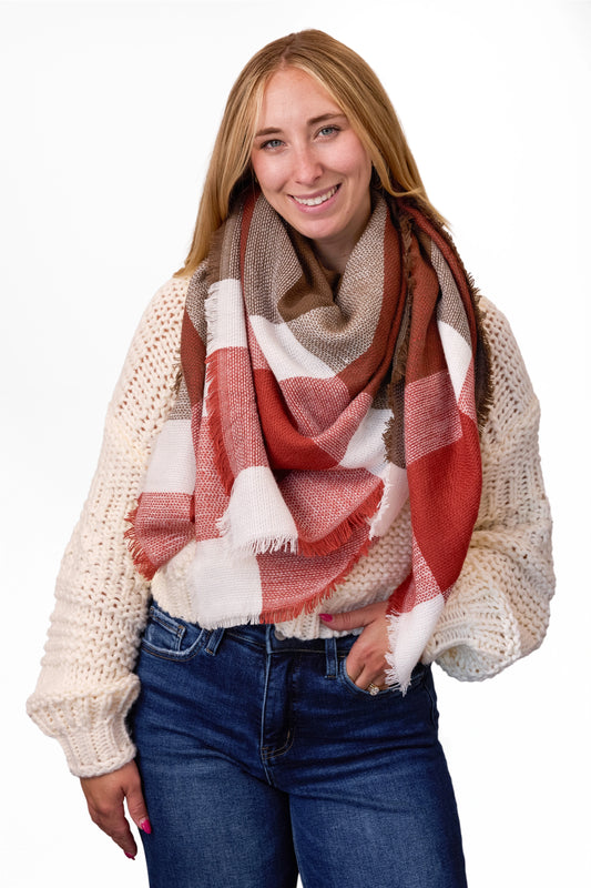 ALB Custom Women's Plaid Woven Scarf