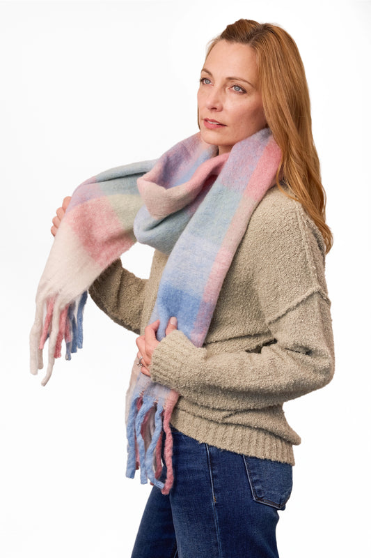 ALB Custom Women's Plaid Fleece Scarf