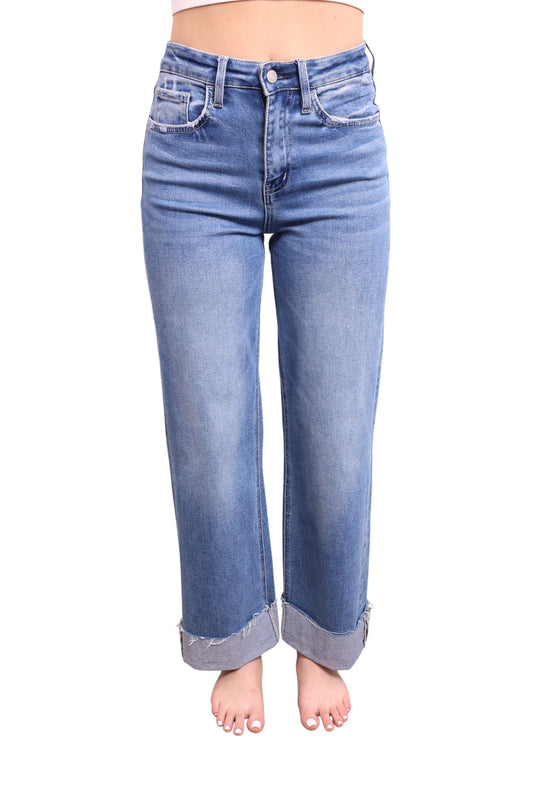The Kiara from Lovervet Super High-Rise Wide Leg Cuff Denim