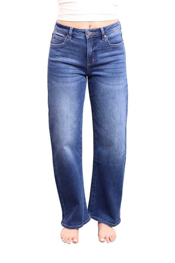 The Darcy Mid-Rise Tummy Control Barrel Jeans