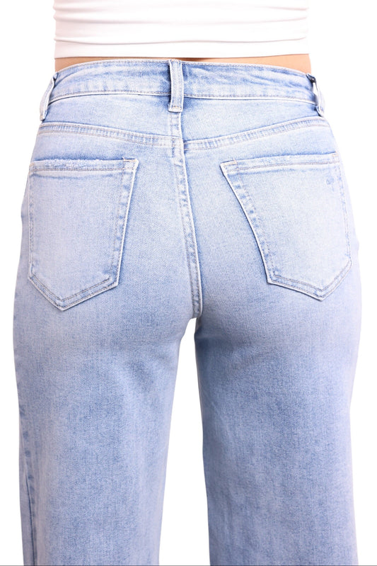 The Kayla High-Rise Tummy Control Cropped Wide Leg Jeans