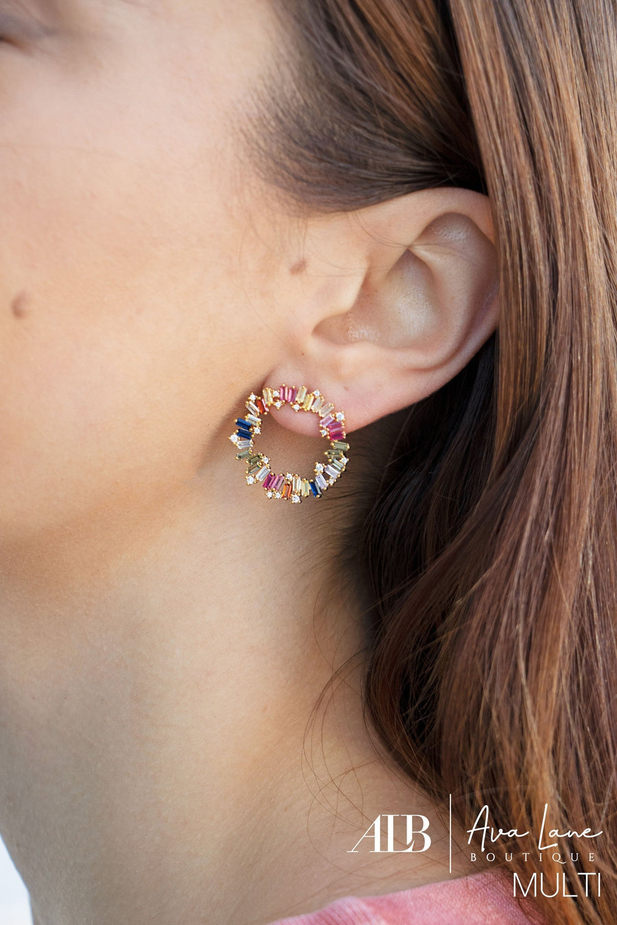 Vivian Circle Crystal Earrings