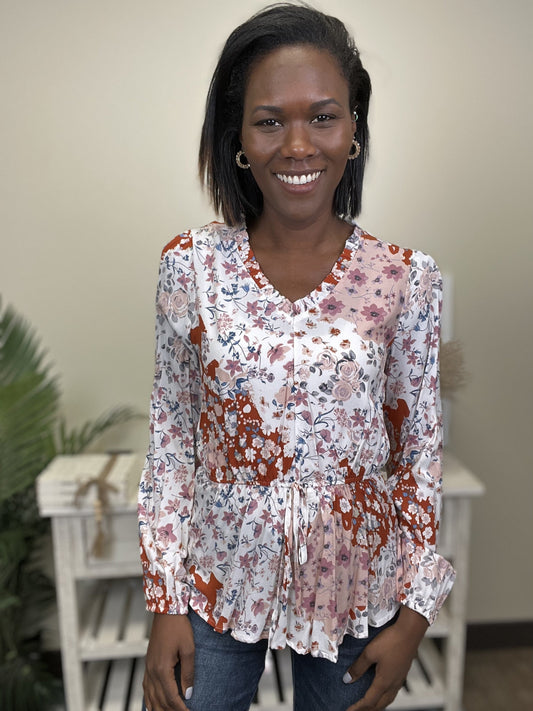 On The Other Side Women's Ruffle Long Sleeve Top *Final Sale*