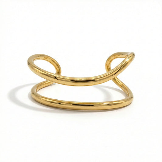 Double-Row Cuff Bracelet in Gold