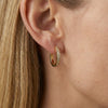 Pavé C-Hoop Earrings in Gold