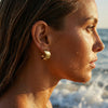 Wave Hoop Earrings in Gold
