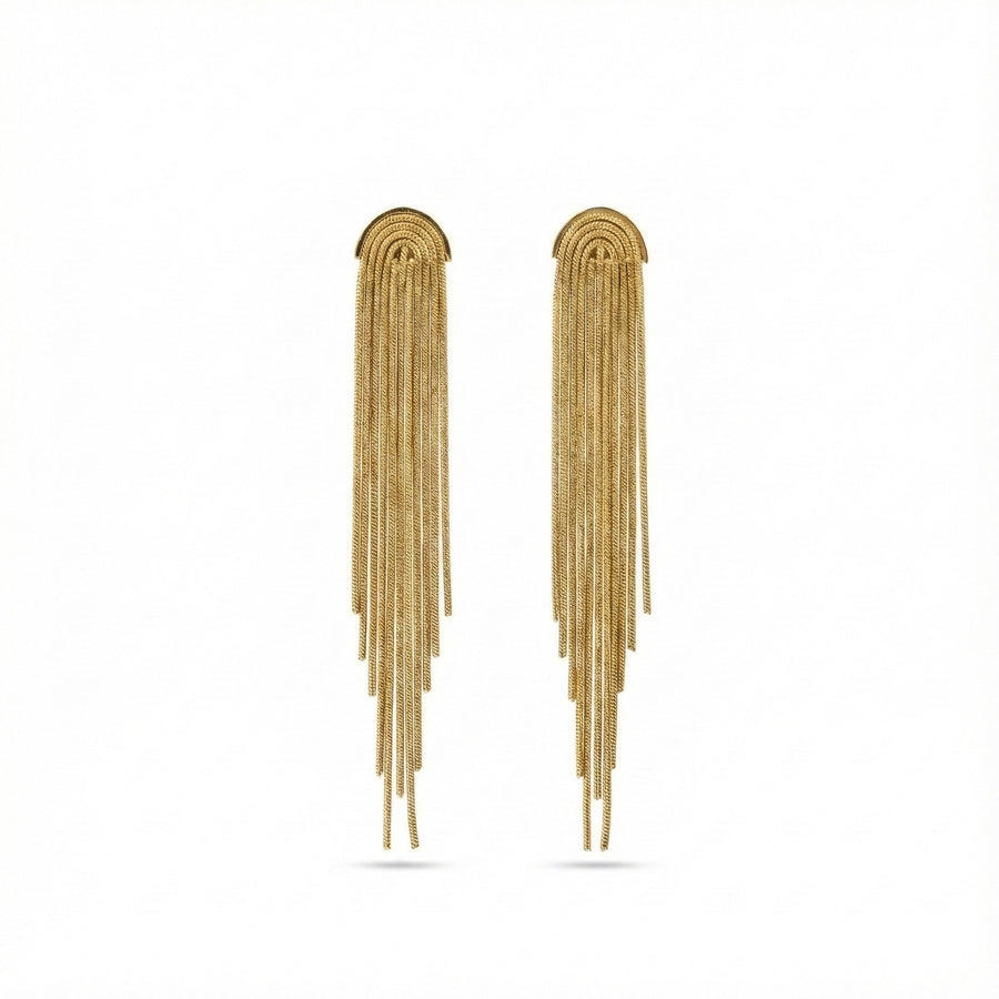 Tassel Drop Earrings in Gold