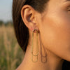 Long Drop Earrings in Gold