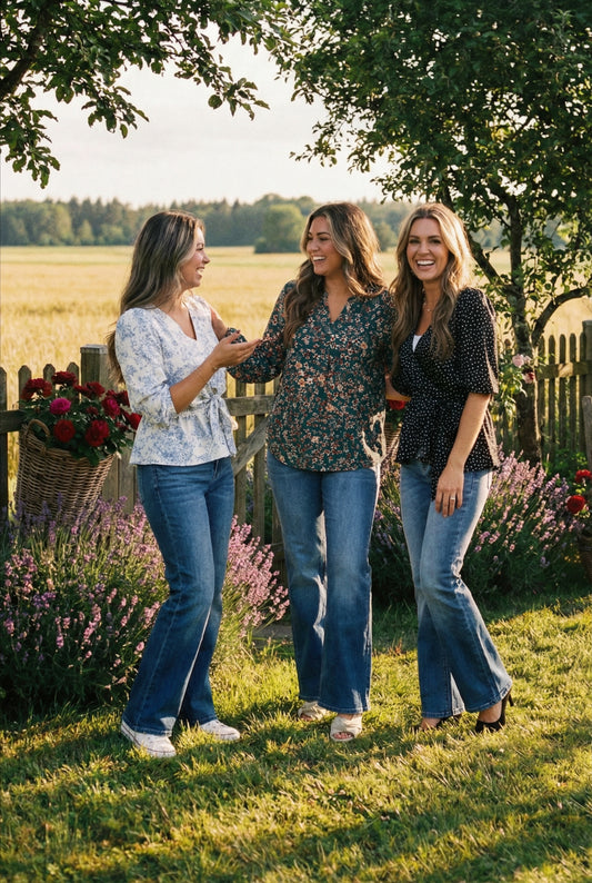 The Shelby by Ava Lane High-Rise Wide Leg Tummy Control Denim Three Lengths