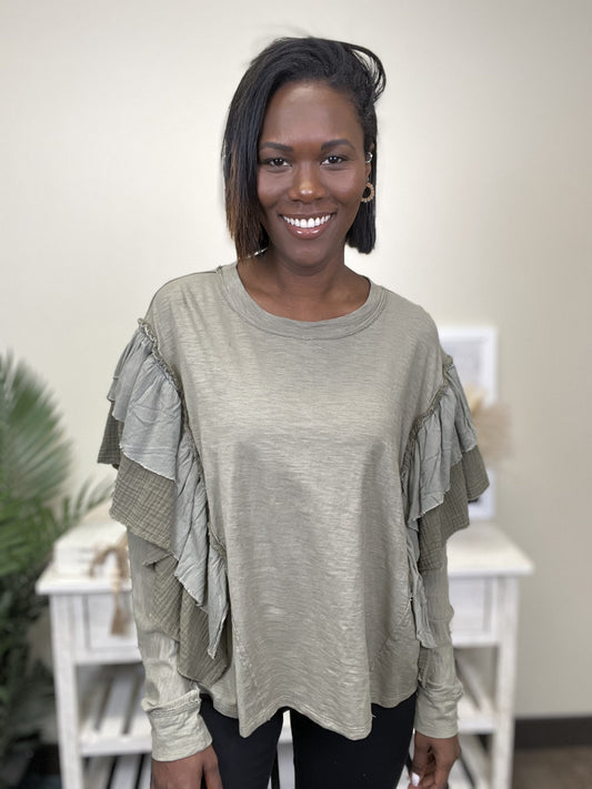 Endless Ruffle Women's Flowy Long Sleeve Top *Final Sale*