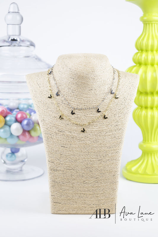 B.b Lila Flutter Away Butterfly Choker