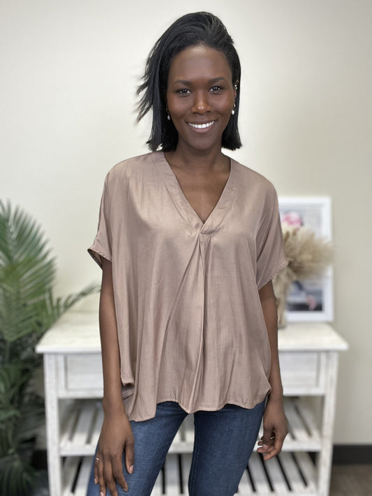 Let's Go Out Women's Lightweight Flowy Short Sleeve Top *Final Sale*