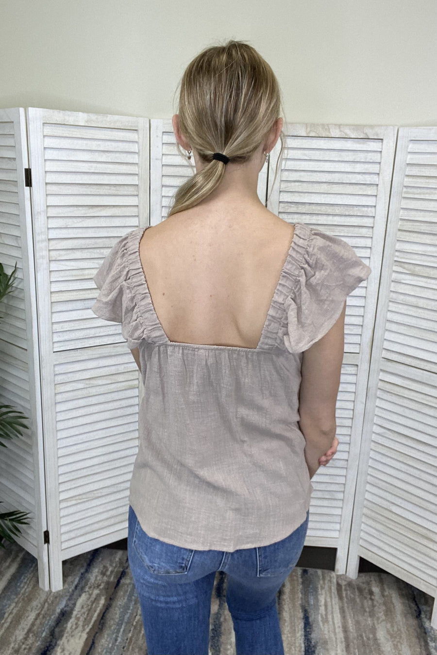 Perfect For You Women's A-Line Square Neck Short Sleeve Top *Final Sale*