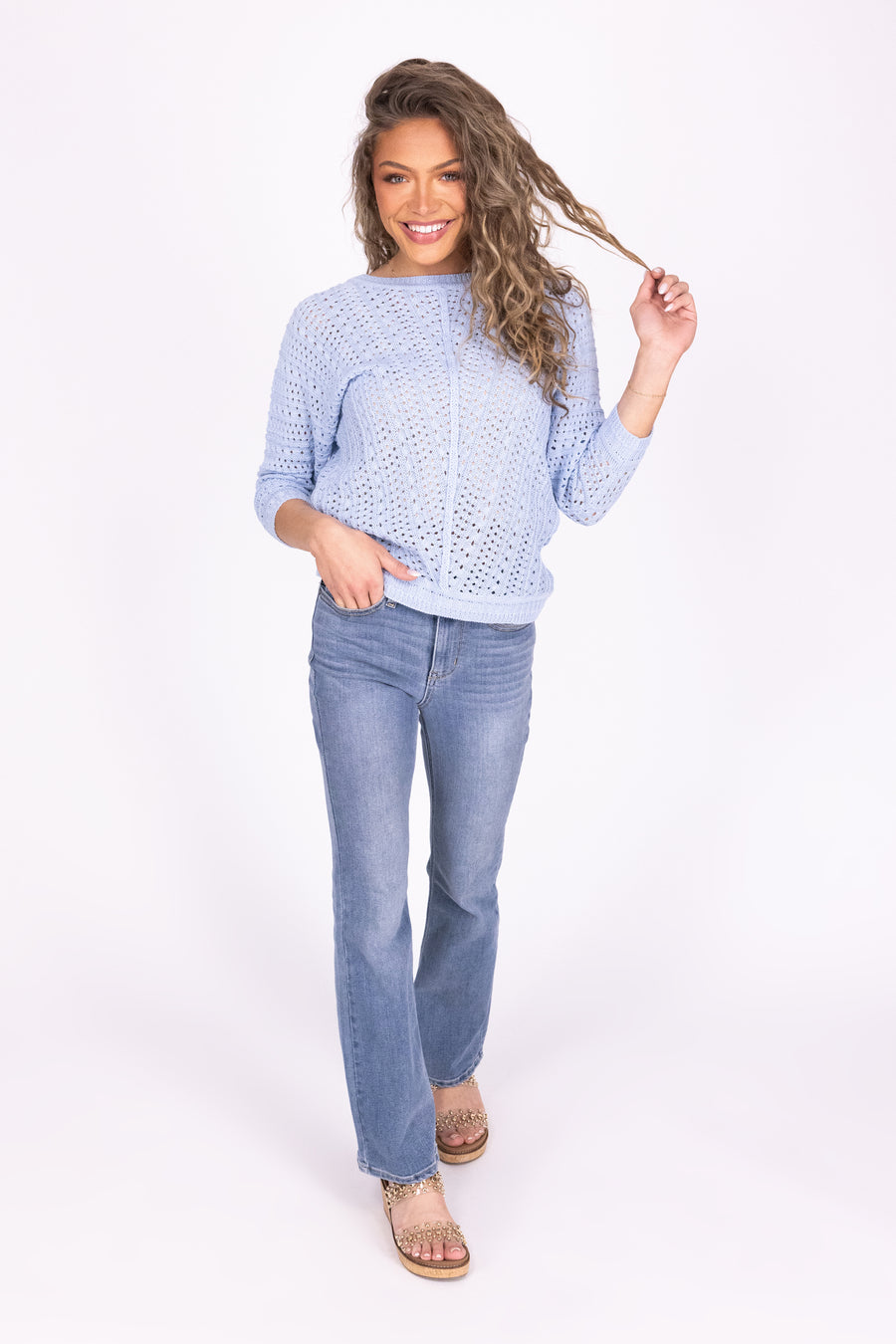 Women's Boho Crochet Open Knit Sweater