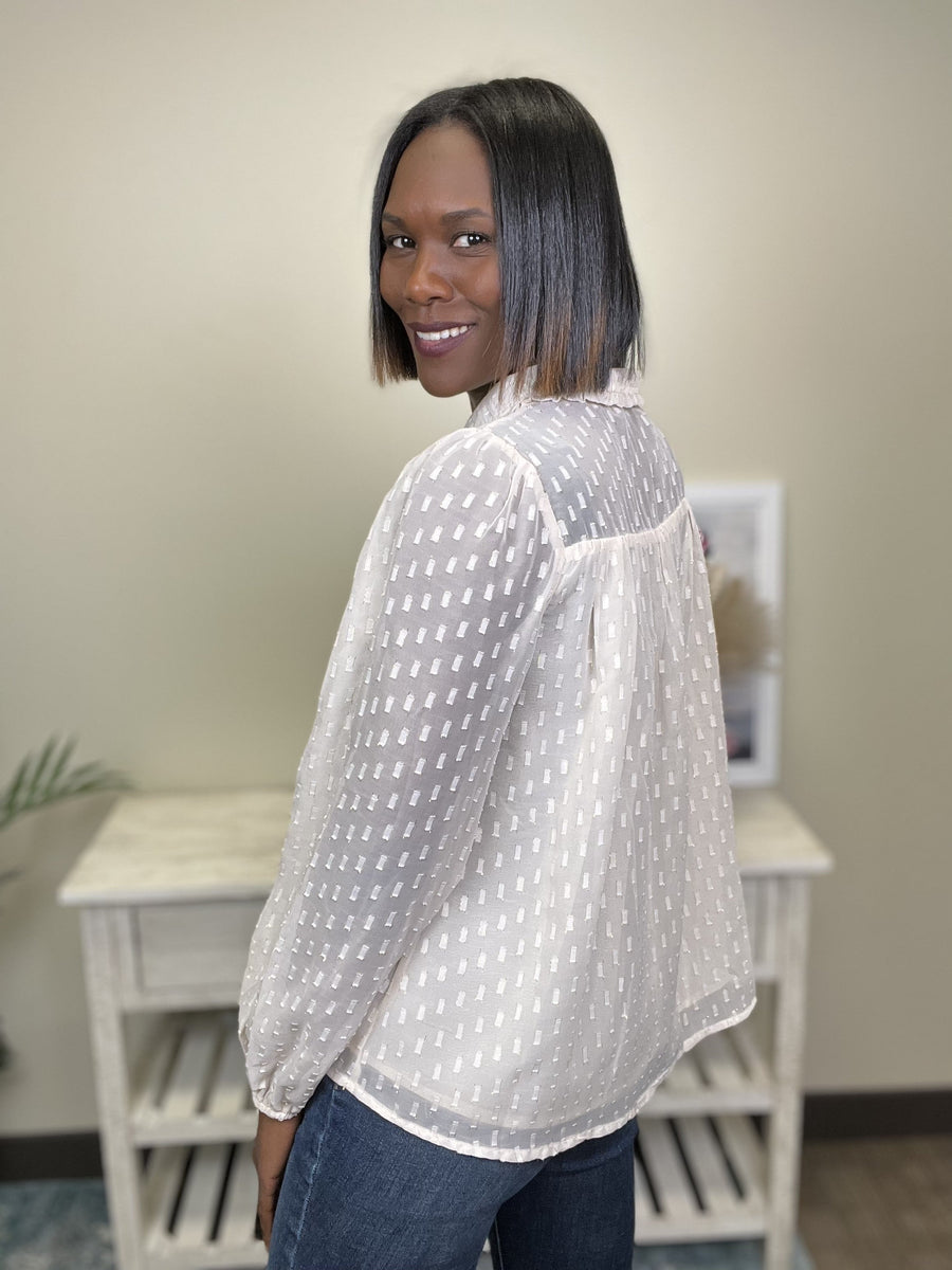 Twinkle Until Dawn Women's Textured Pleated Long Sleeve Top *Final Sale*