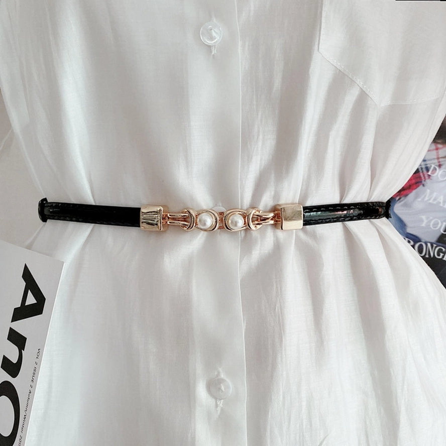Women's Simple Waist Faux Pearl Belt