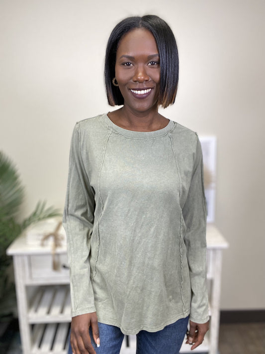 From Time To Time Women's Mineral Wash Long Sleeve Top *Final Sale*