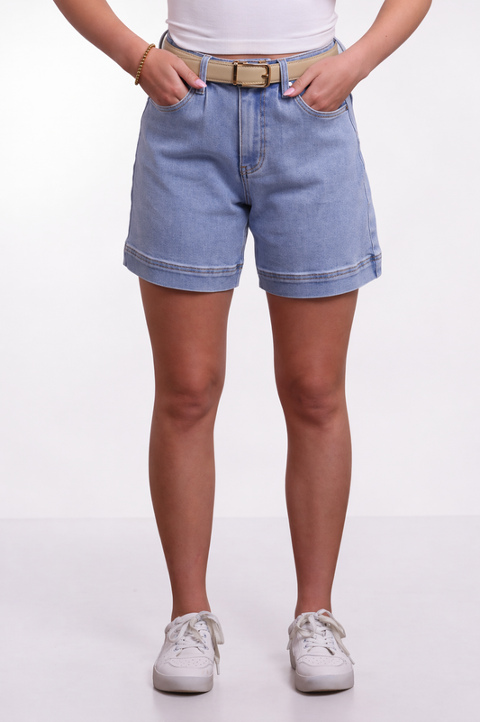 The Koda by Ava Lane High-Rise Light Wash Denim Shorts
