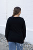 Pockets And Buttons Women's Round Neck Raglan Sleeve Sweater