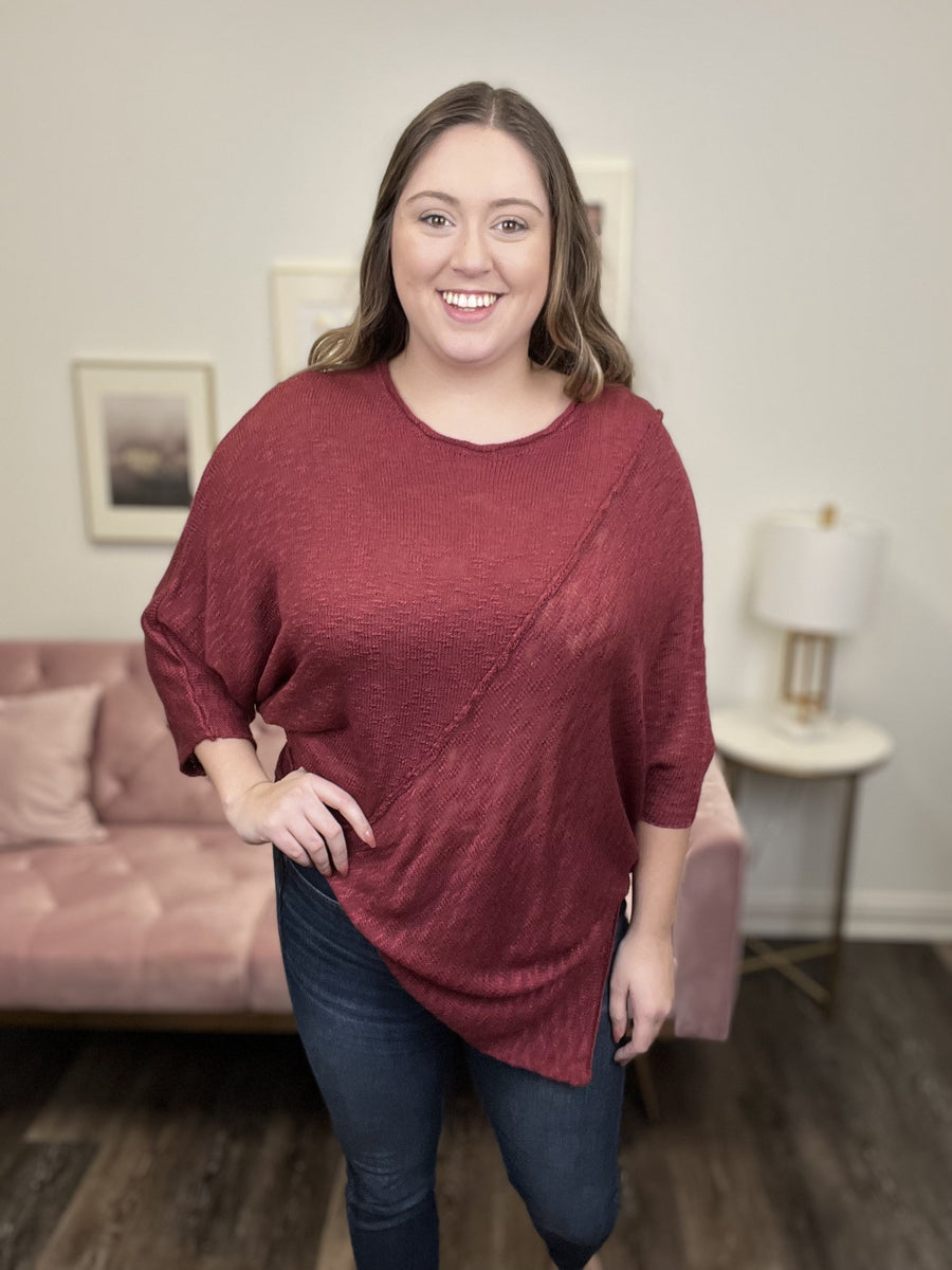 You're Always On My Mind Women's Asymmetrical Long Sleeve Top *Final Sale*