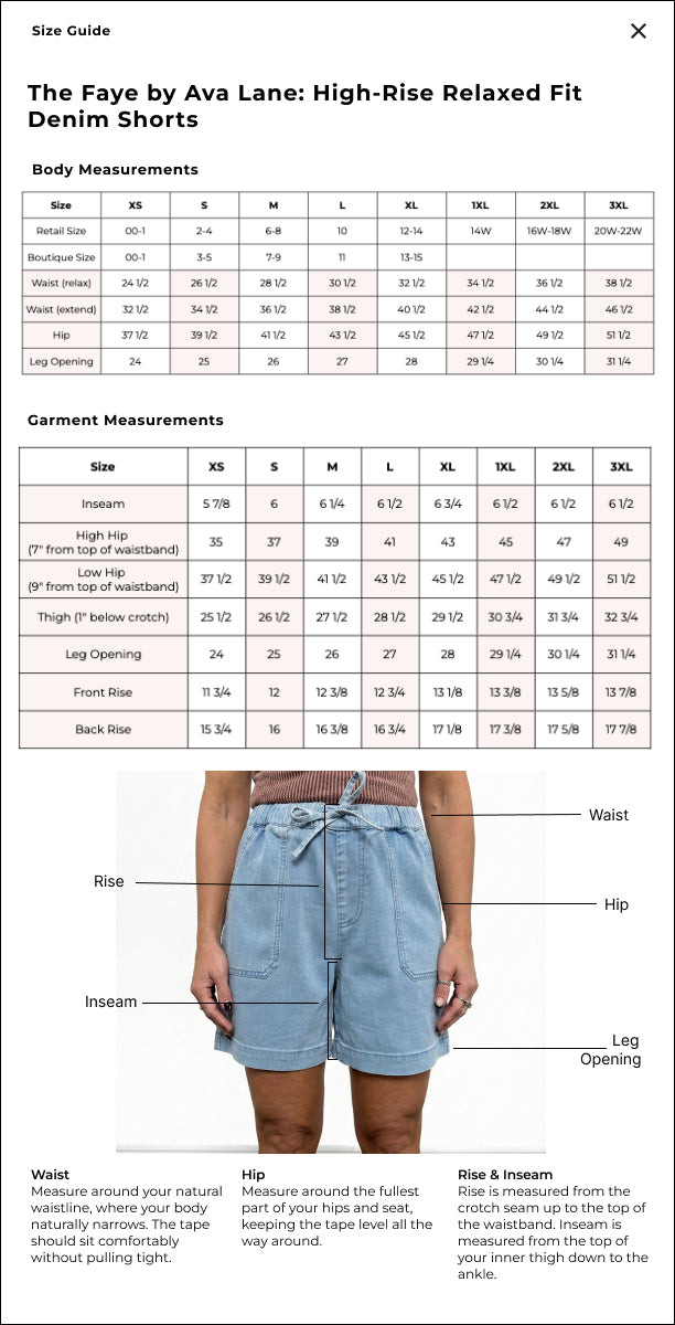 The Faye by Ava Lane: High-Rise Relaxed Fit Denim Shorts