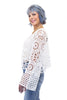 Women's Floral Crochet Front Tie Crop Cardigan