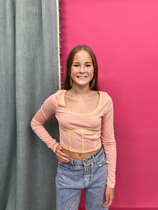 Vivid Adventure Women's Ribbed Long Sleeve Crop Top * Final Sale*