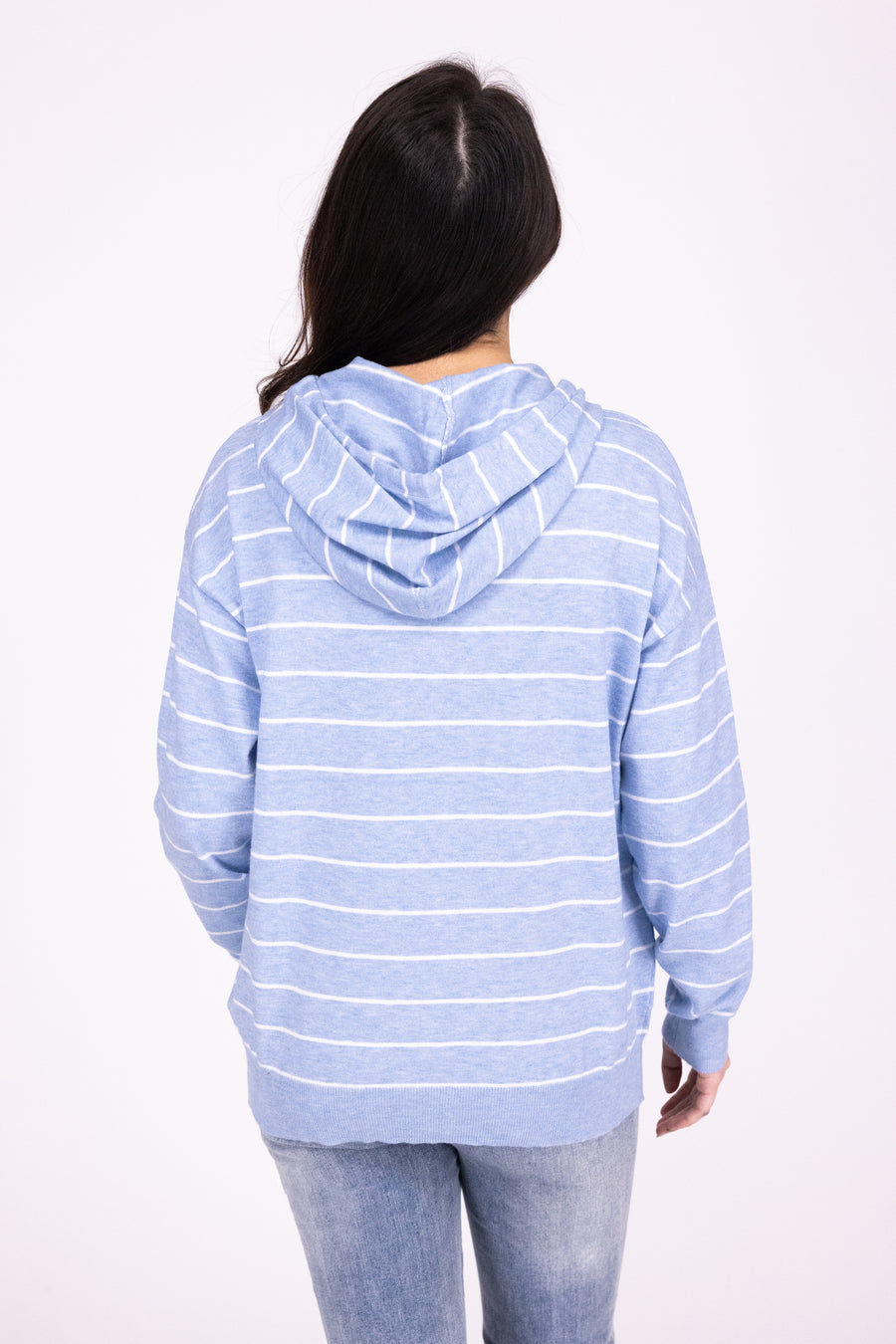 Forever Love Women's Striped Hoodie Sweater