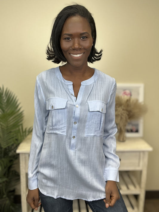 Band Of Sisters Women's Button Down Long Sleeve Top *Final Sale*