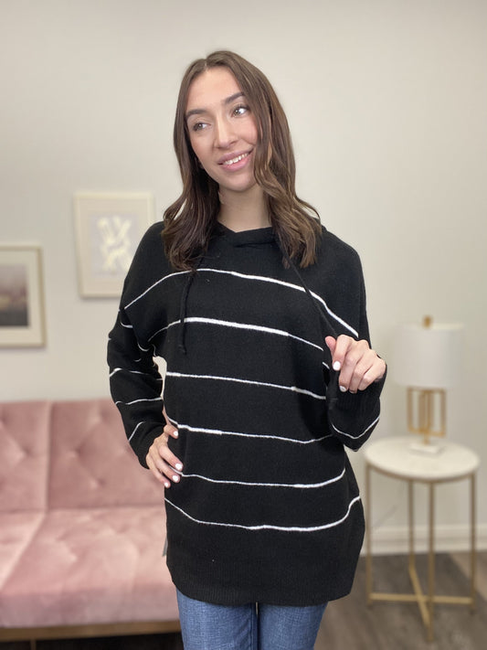 The Fabulous Women's Striped Hooded Long Sleeve Top *Final Sale*