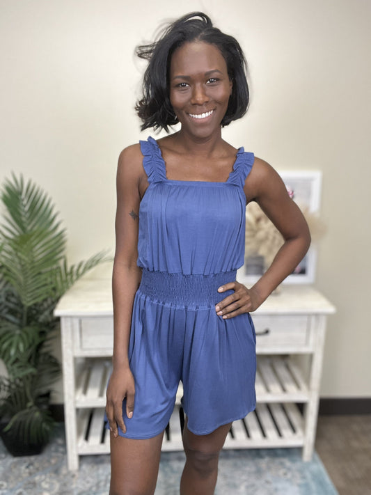 Viral Vixen Women's Ruffled Sleeveless Romper *Final Sale*