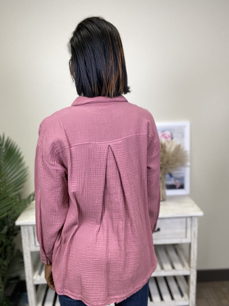 Gotta Move On Collar Button Up Women's Long Sleeve Top *Final Sale*