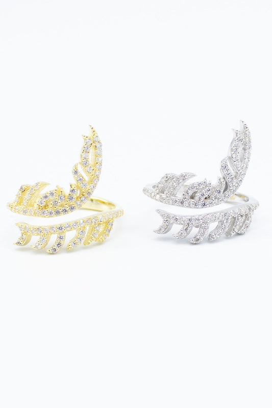 2 Feather Embellished Ring