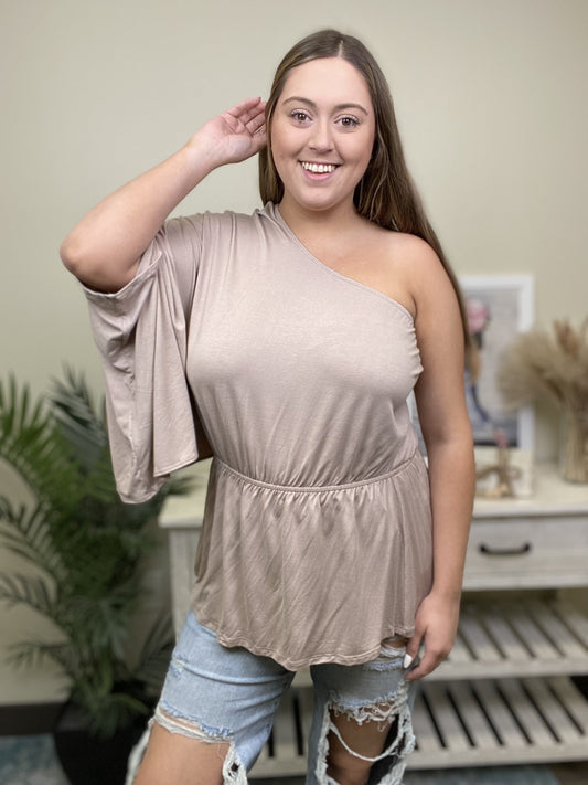 Sprinkle Of Spice Women's Flared One Shoulder Top *Final Sale*