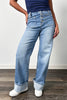 The Bode from Risen: High-Rise Button Fly Cuffed Ankle Wide Leg Denim