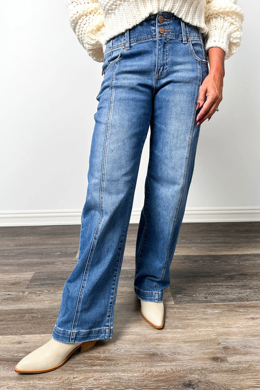 The Allie from Risen High-Rise Double Button Relaxed Fit Denim