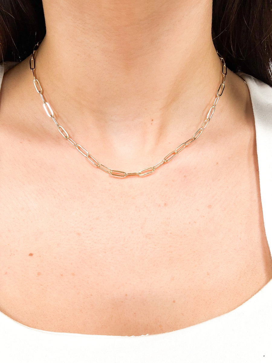 B.B. Lila Solid Paperclip Necklace