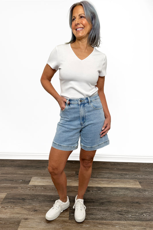 The Koda by Ava Lane: High-Rise Denim Shorts