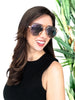 Women's Gold Aviator Polarized Sunglasses