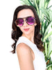 Women's Hot Pink Aviator Polarized Sunglasses
