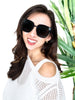 Women's Black Cat-Eye Polarized Sunglasses