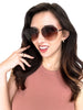 Women's Gold/Brown Hidden Frame Sunglasses