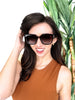 Women's Tortoise Brown Square Polarized Sunglasses