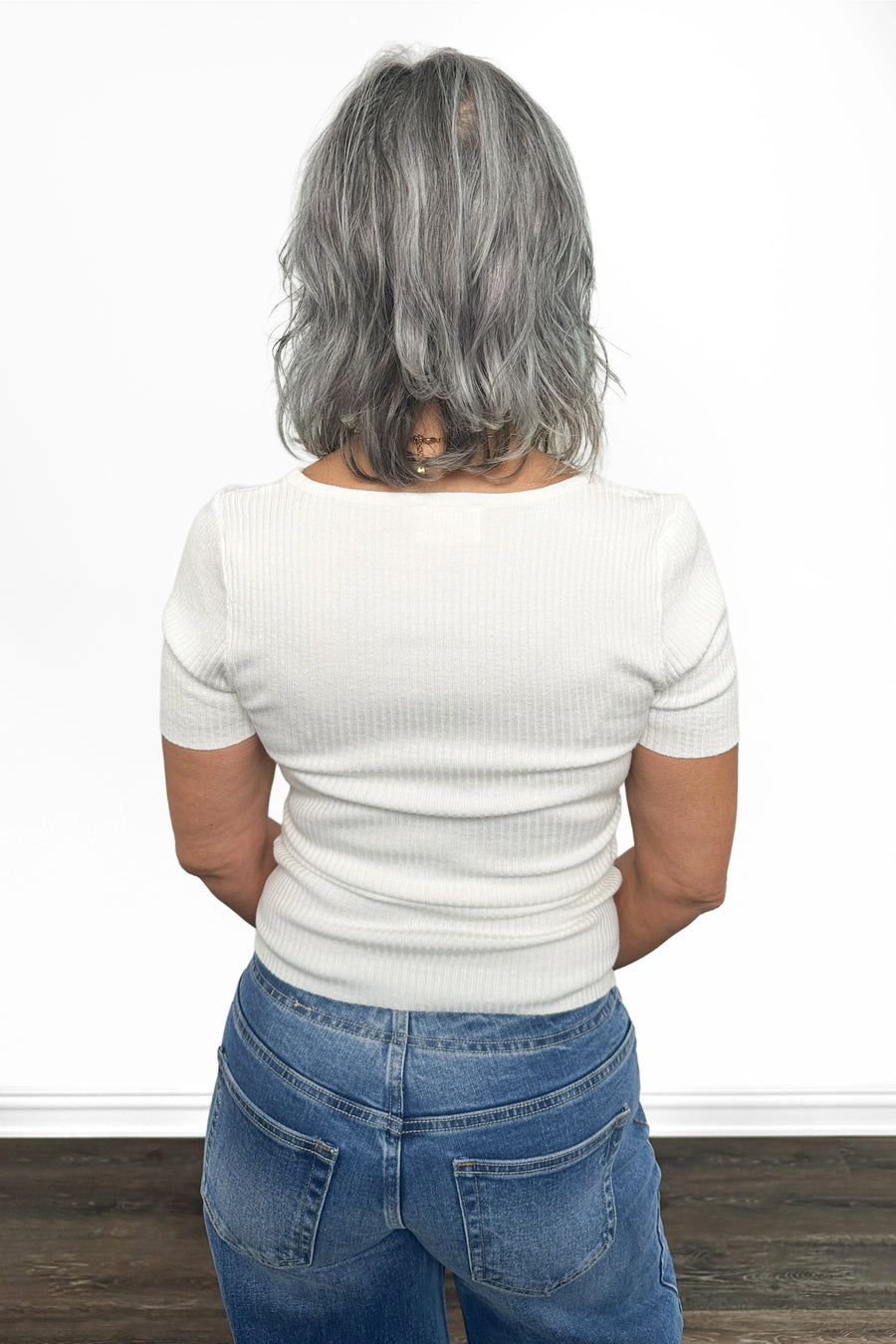 Women's Ribbed Fine Gauge Short Sleeve Top