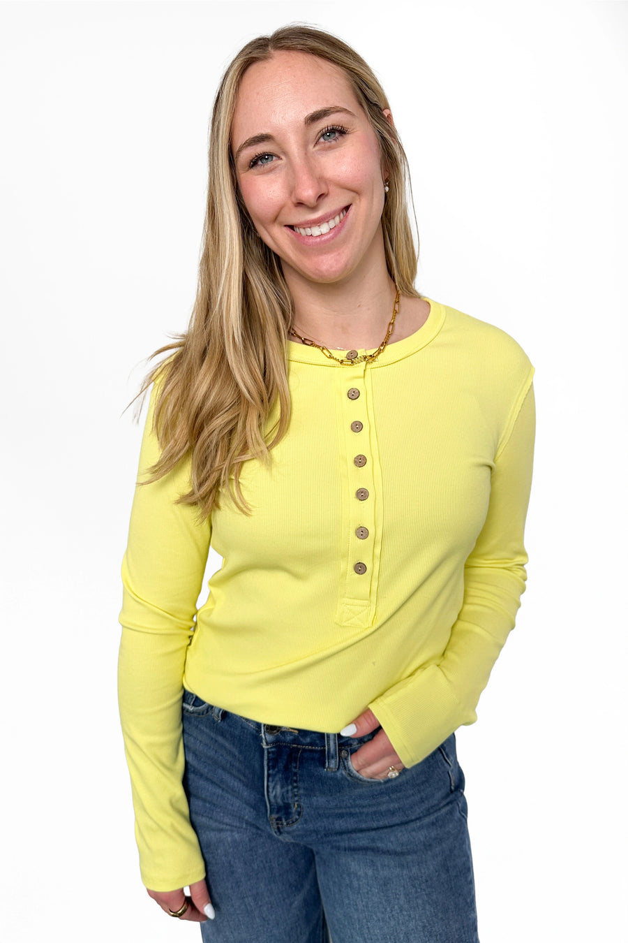 ALB Custom Women's Ribbed Button Front Henley