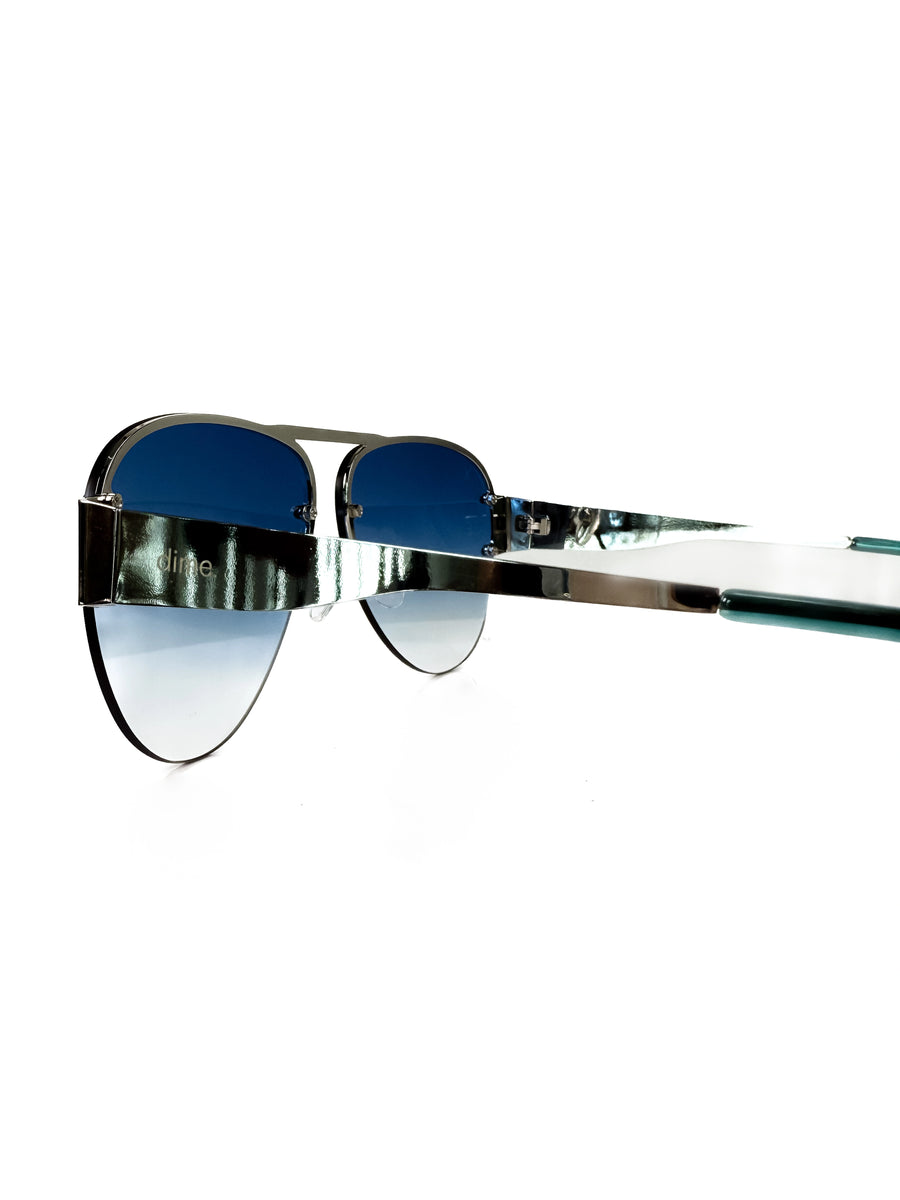 Women's Silver Aviator Sunglasses