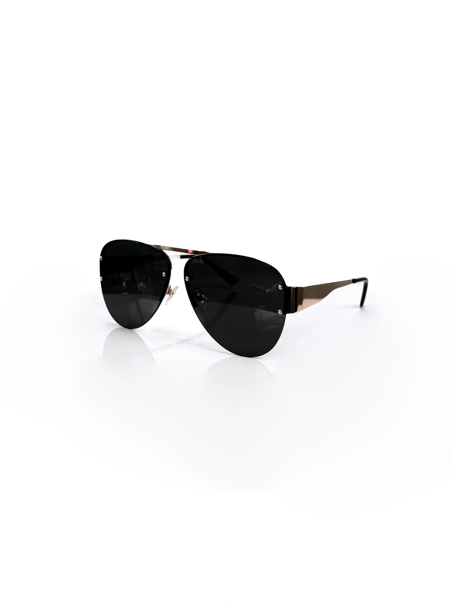Women's Gold Aviator Sunglasses