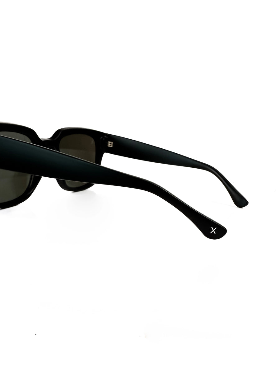 Women's Matte Black Grey Square Polarized Sunglasses