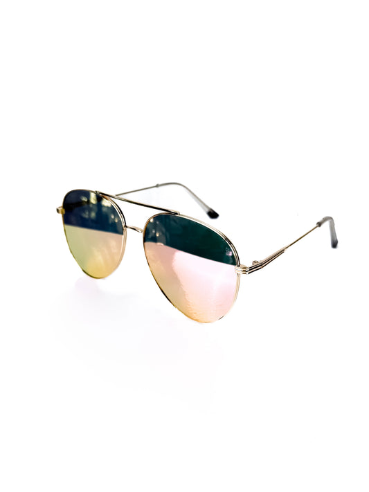 Women's Hot Pink Aviator Sunglasses