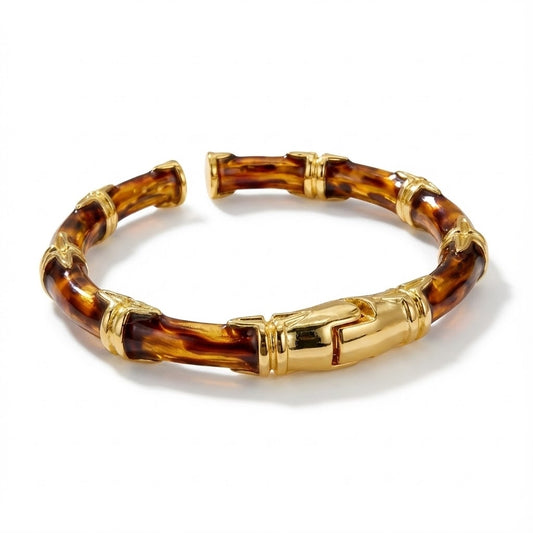 ALB Custom Bamboo-Style Hinged Bangle Bracelet